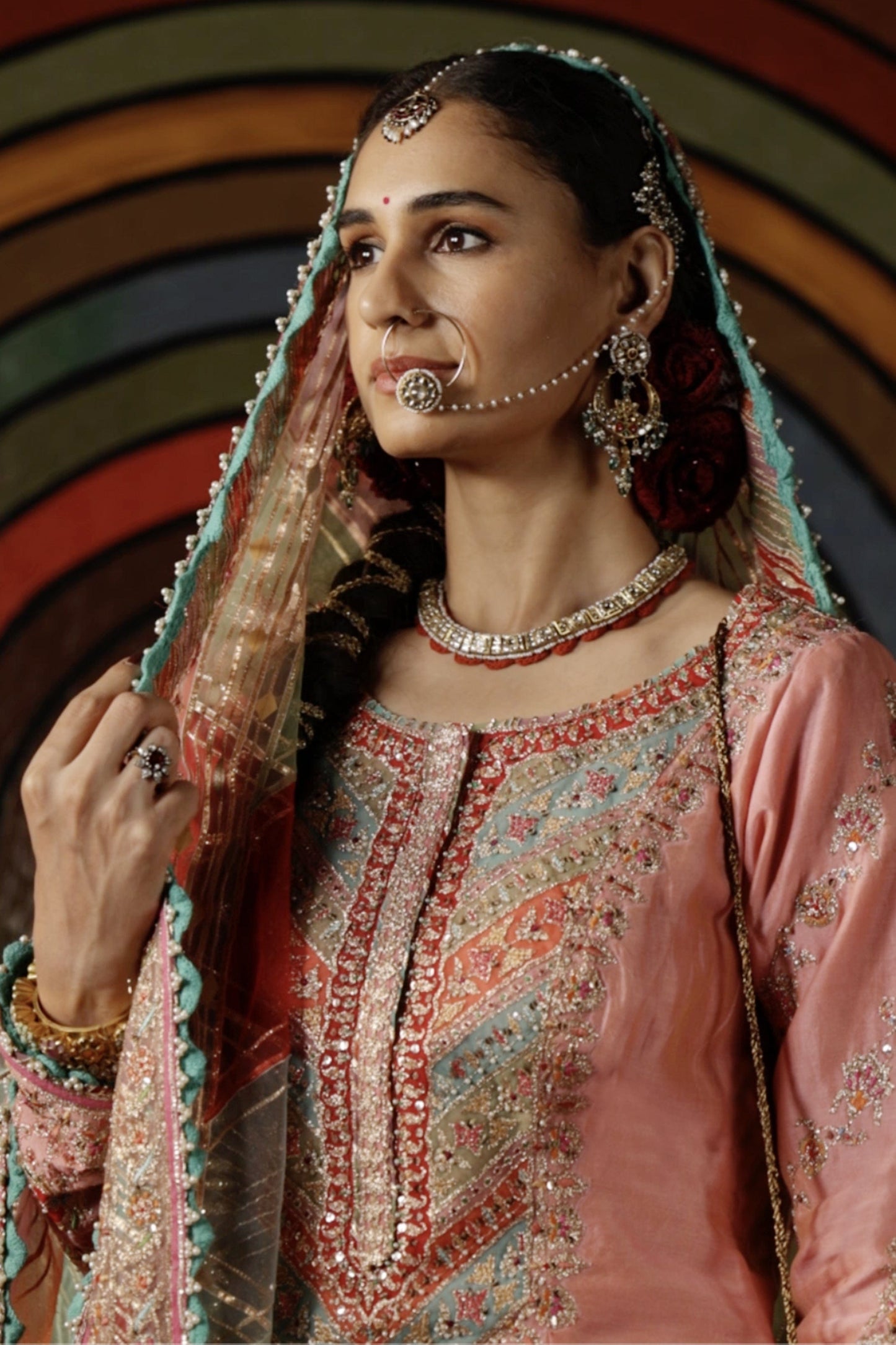 Pink Silk Sharara Set