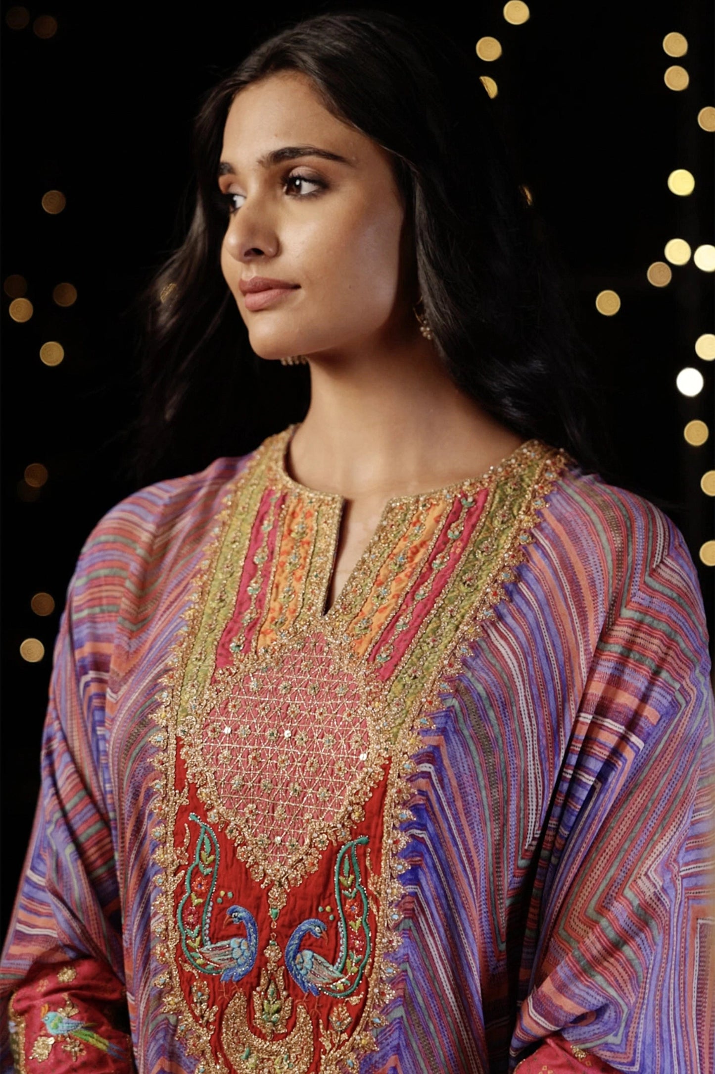 Lilac Leheriya Kaftan