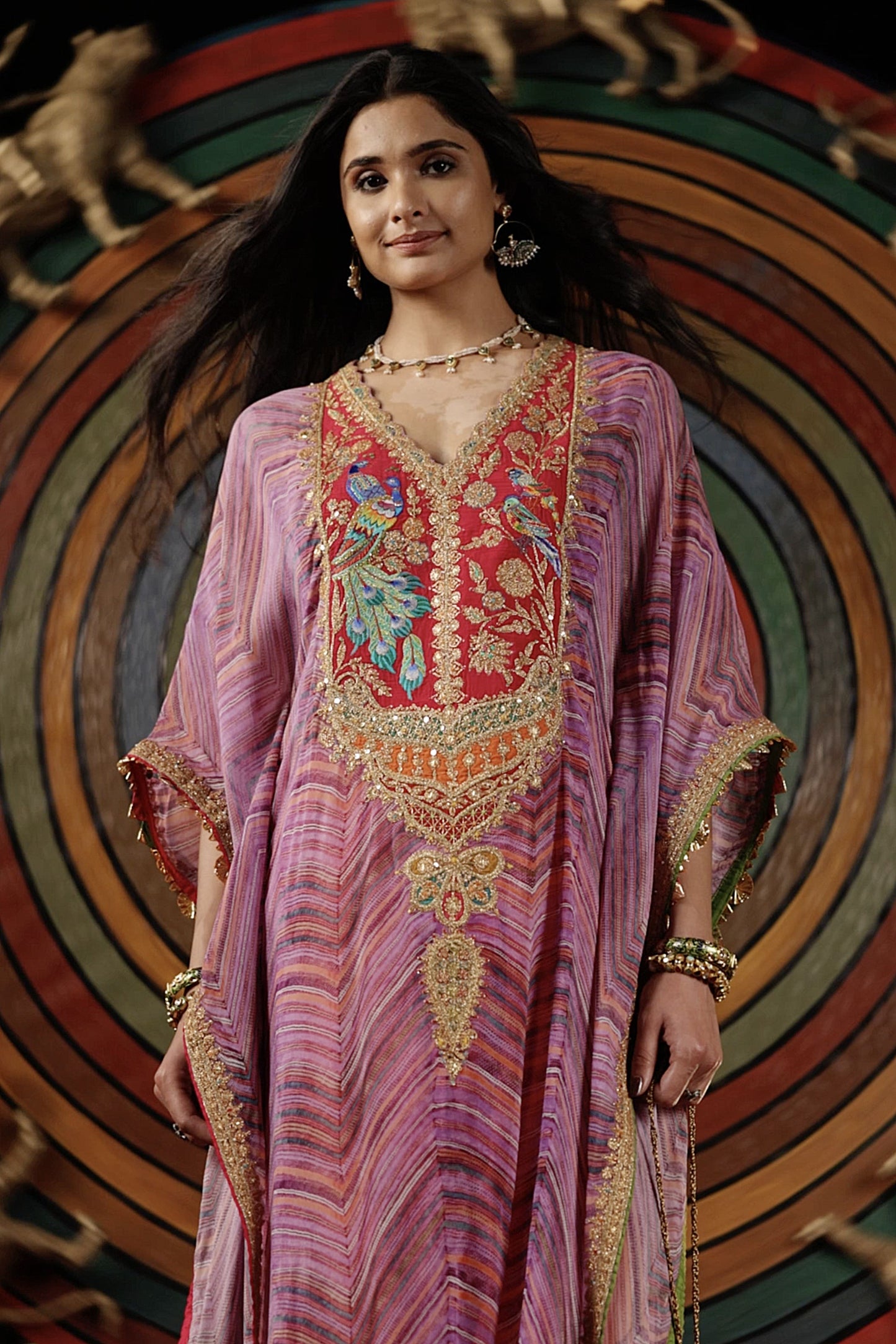 Lilac Leheriya Kaftan