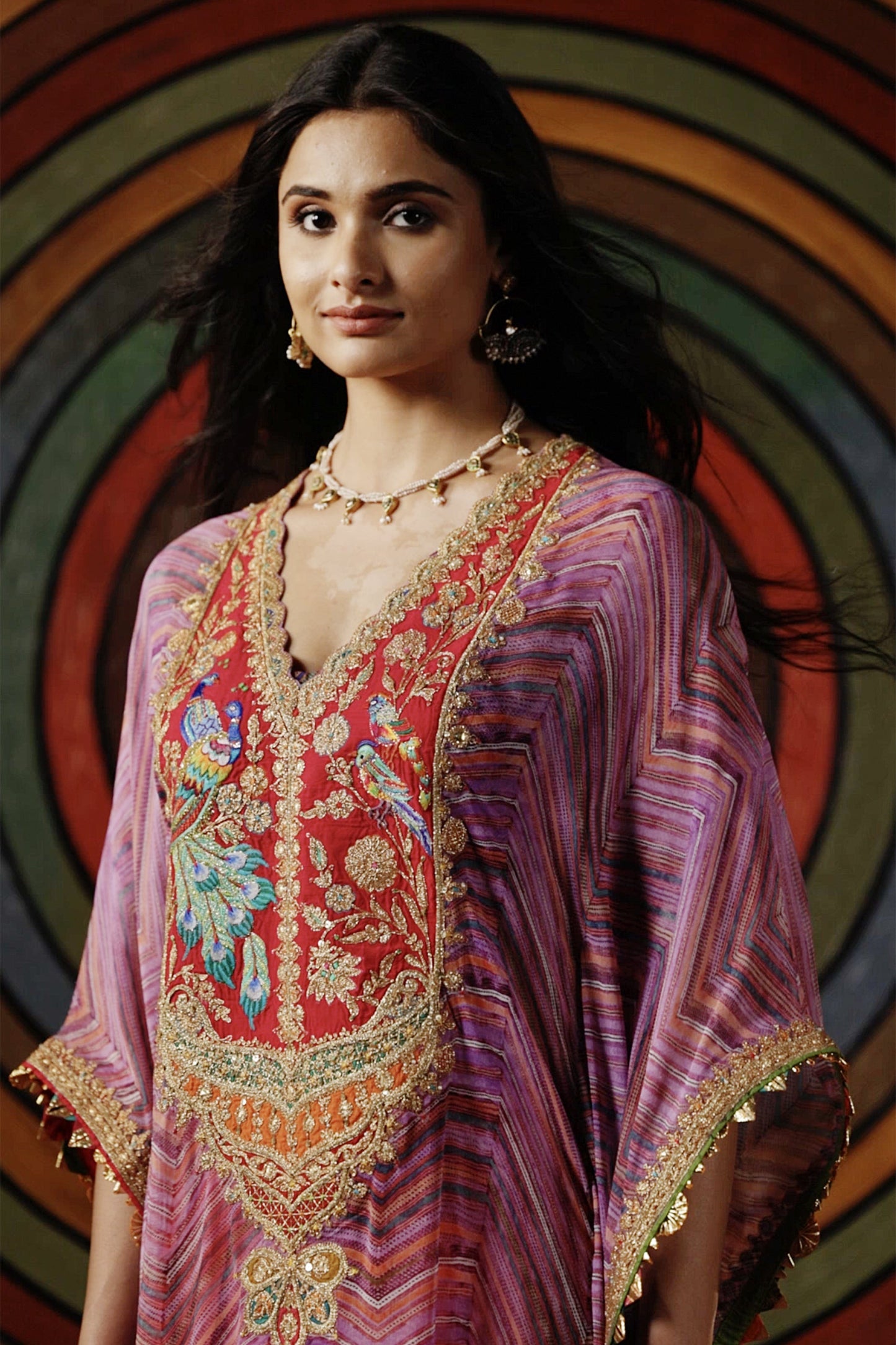 Lilac Leheriya Kaftan