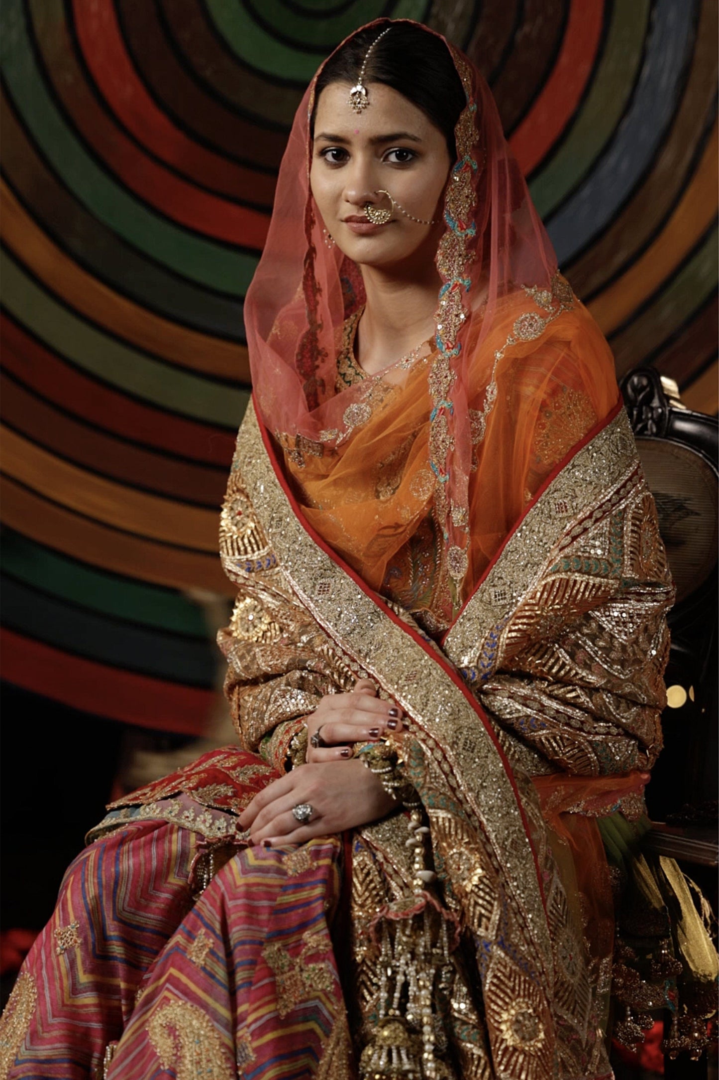 Pink Leheriya Kurti & Gharara