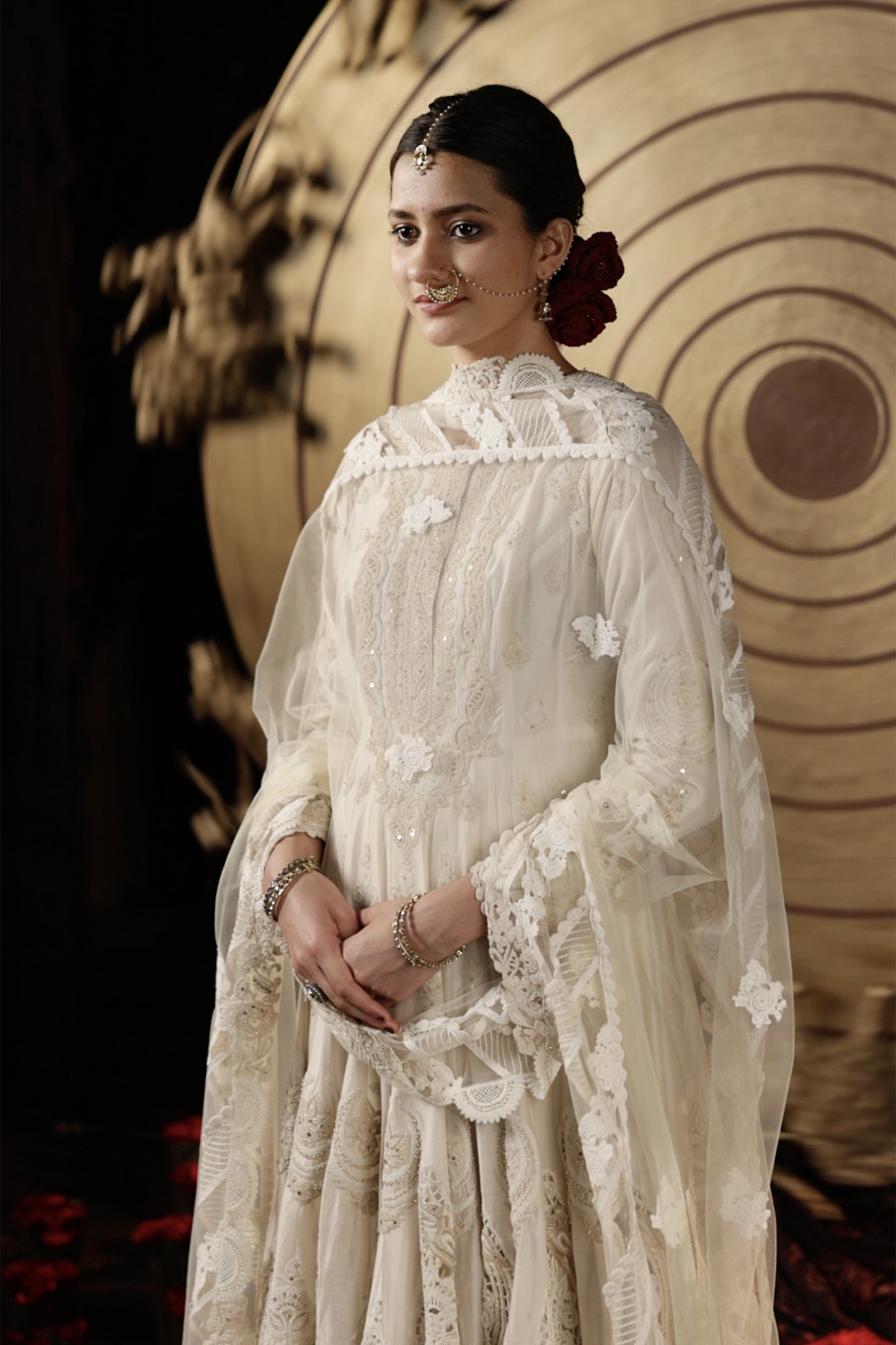 Ivory Silk Kalidar Set