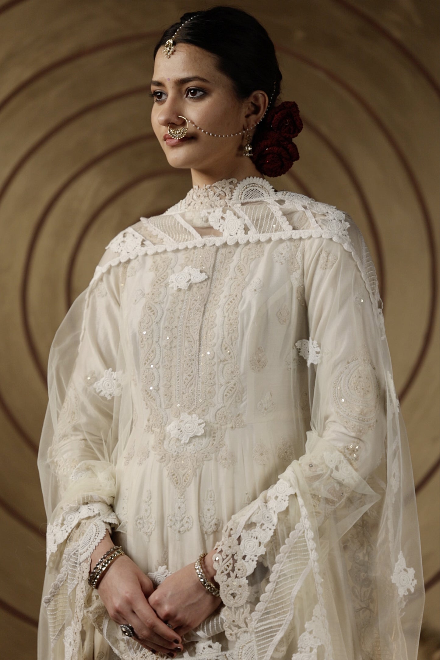 Ivory Silk Kalidar Set