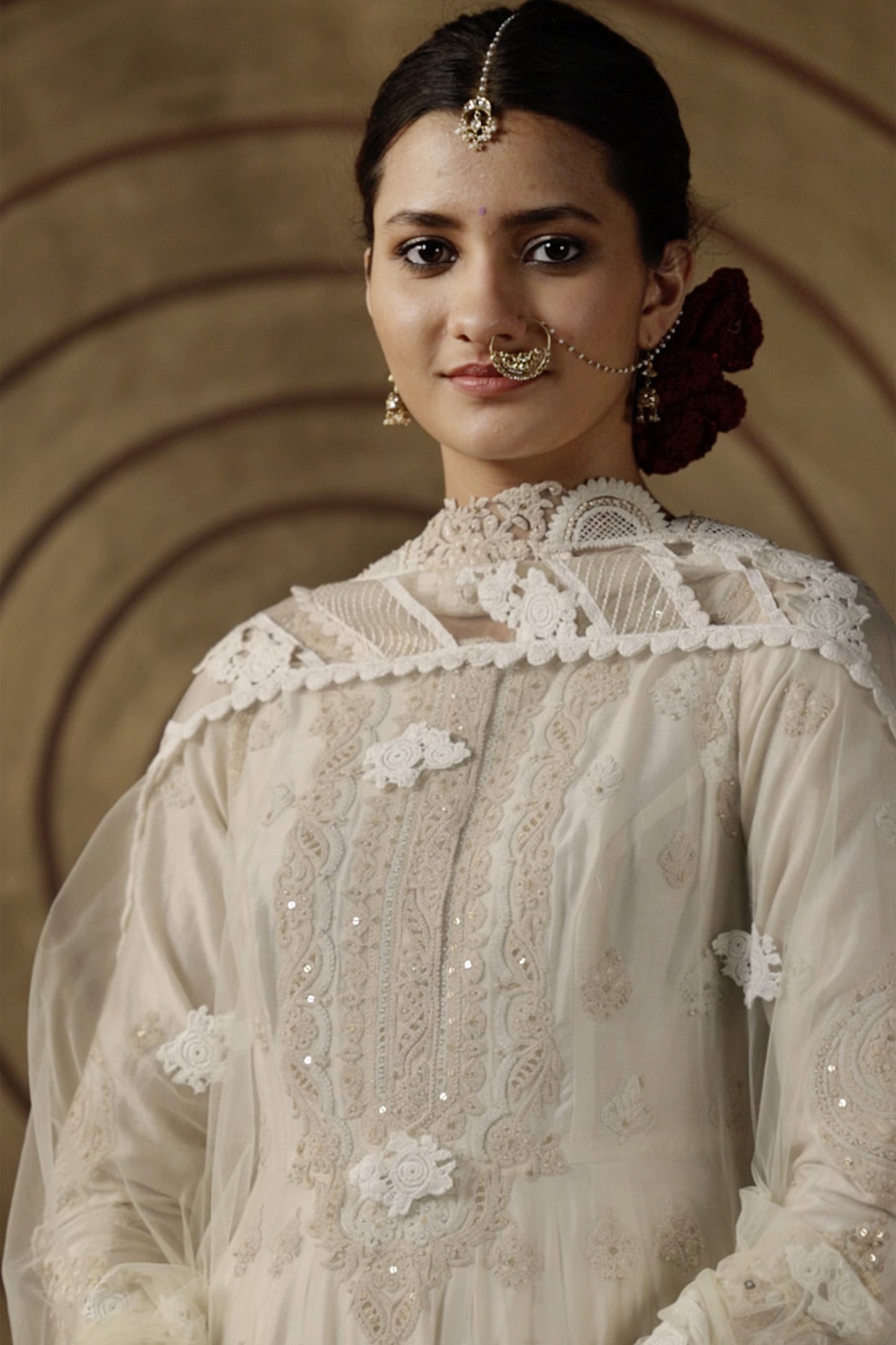 Ivory Silk Kalidar Set