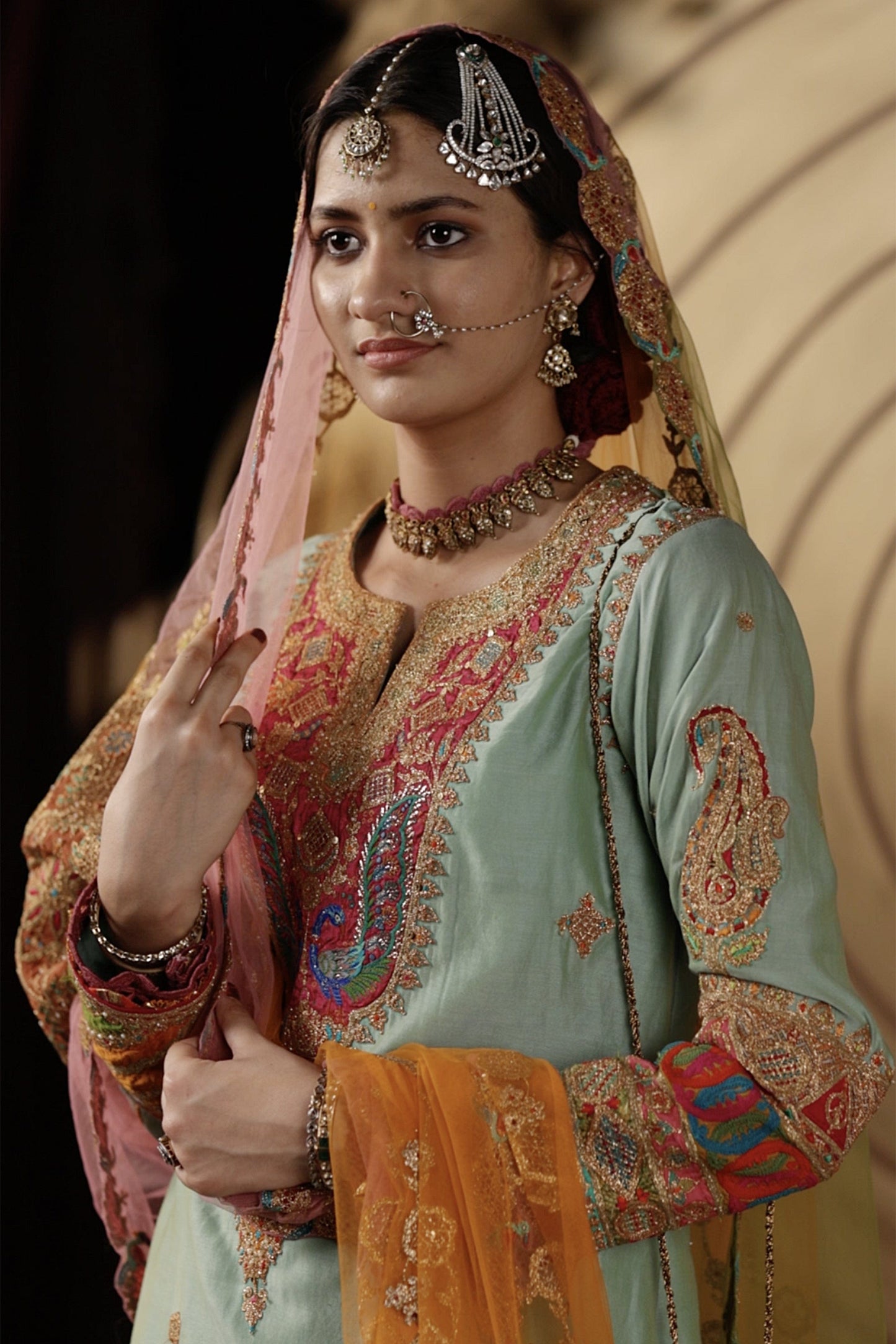 Pale Blue Sharara Set