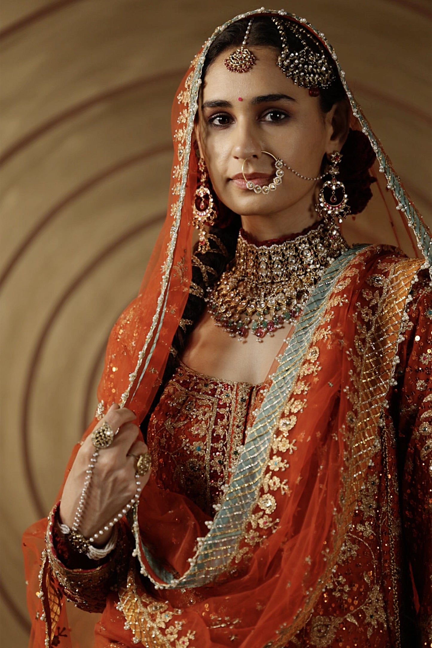 Cinnamon Blended Silk Sharara Set