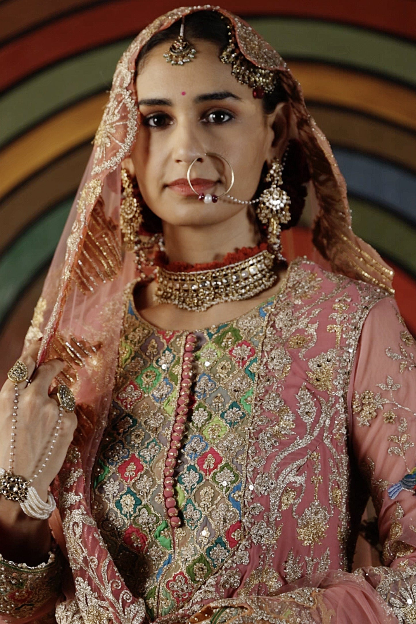 Carnation Pink Silk Sharara Set