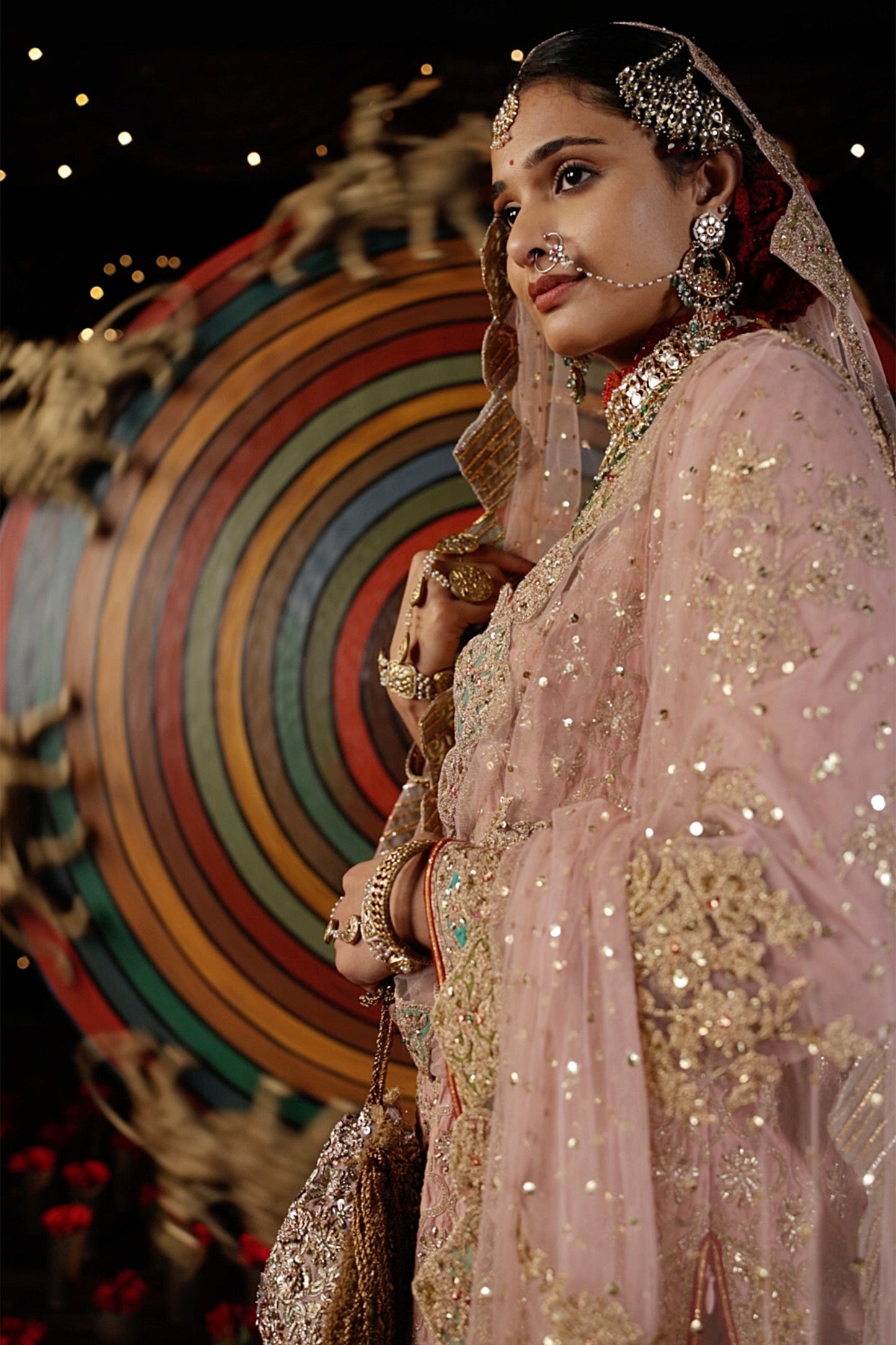 Pink Silk Sharara Set