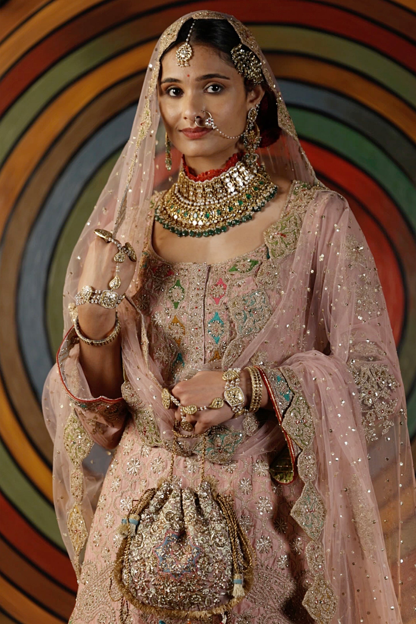 Pink Silk Sharara Set