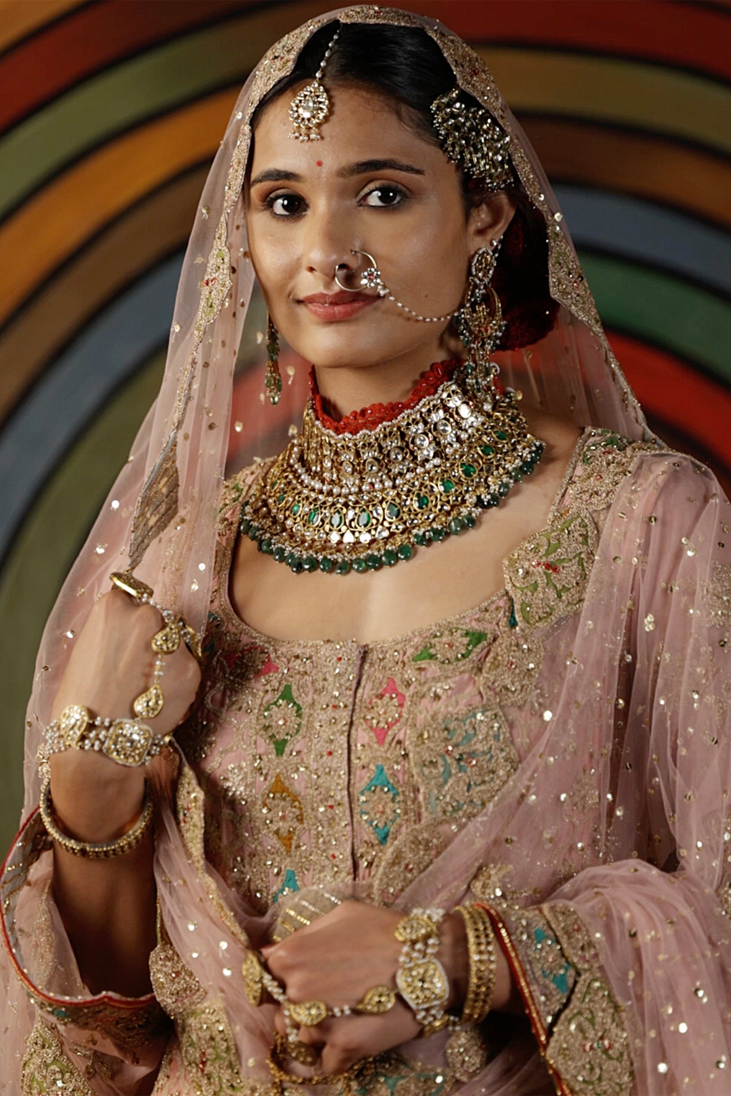 Pink Silk Sharara Set