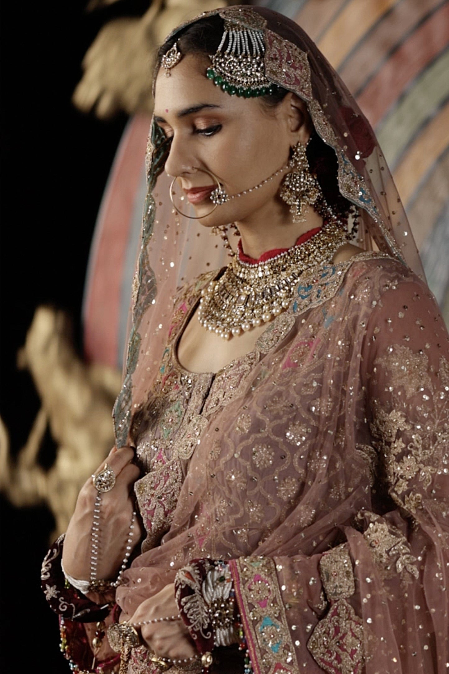 Earthy Lilac Silk Sharara Set