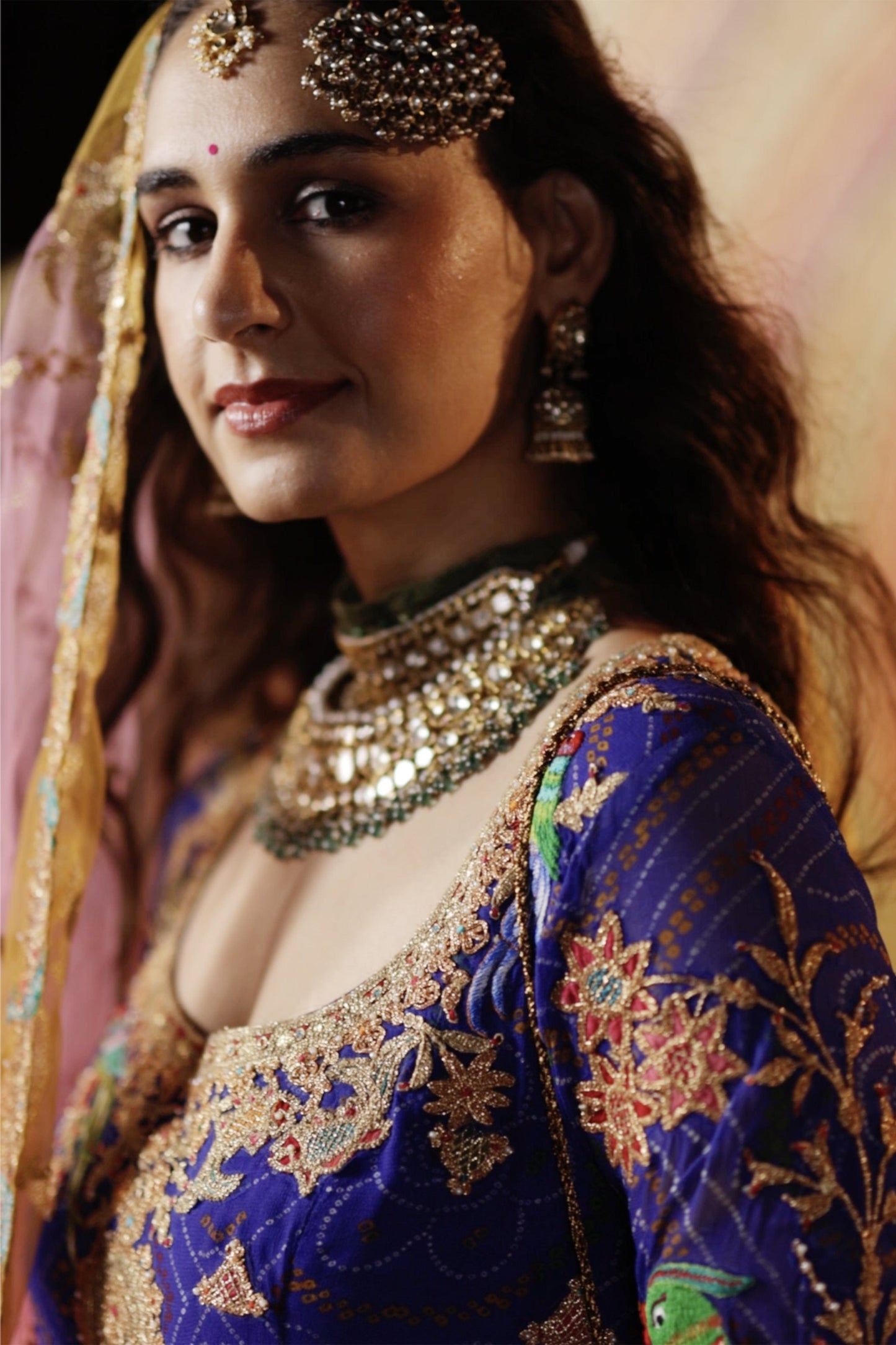 Royal Blue Double Layer Kalidar Set