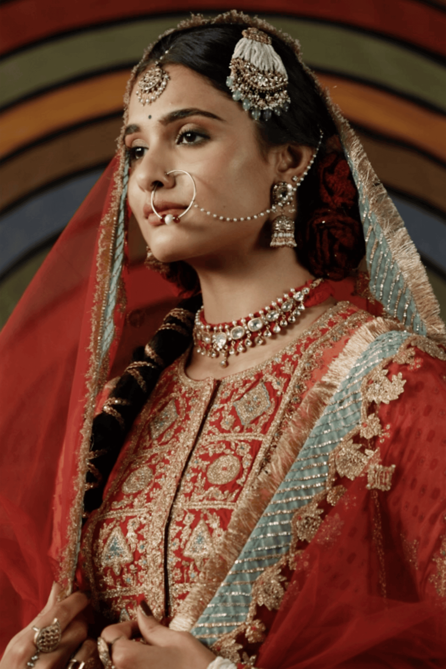 Coral Double Layer Sharara Set