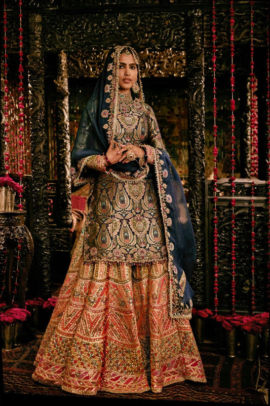 Midnight Blue Sharara Set