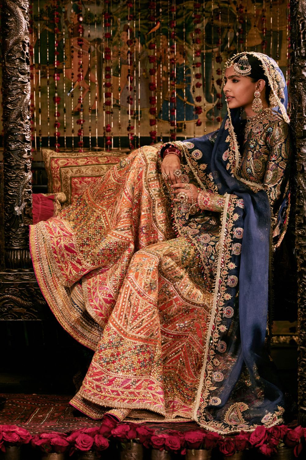 Midnight Blue Sharara Set