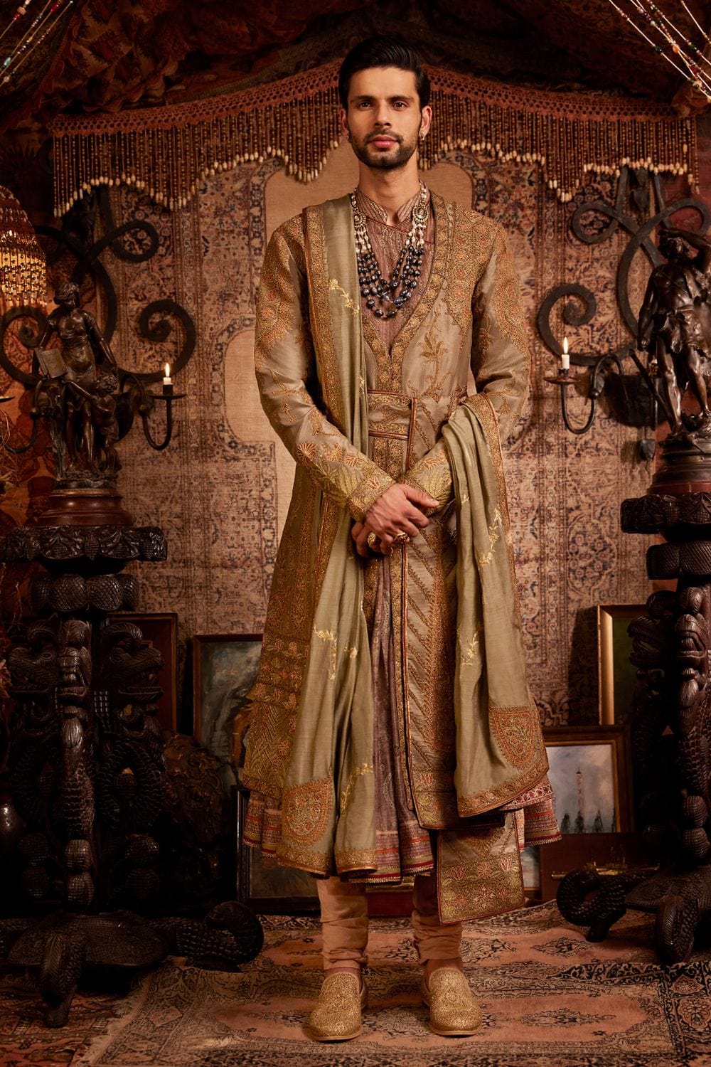 Pale Olive Choga Set