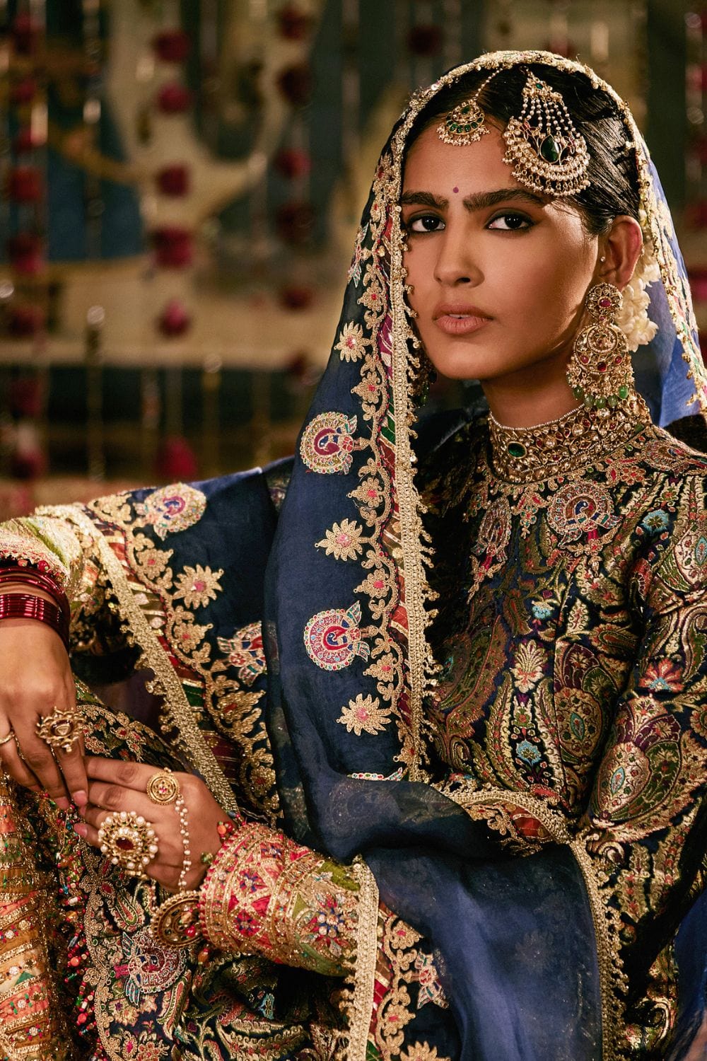 Midnight Blue Sharara Set