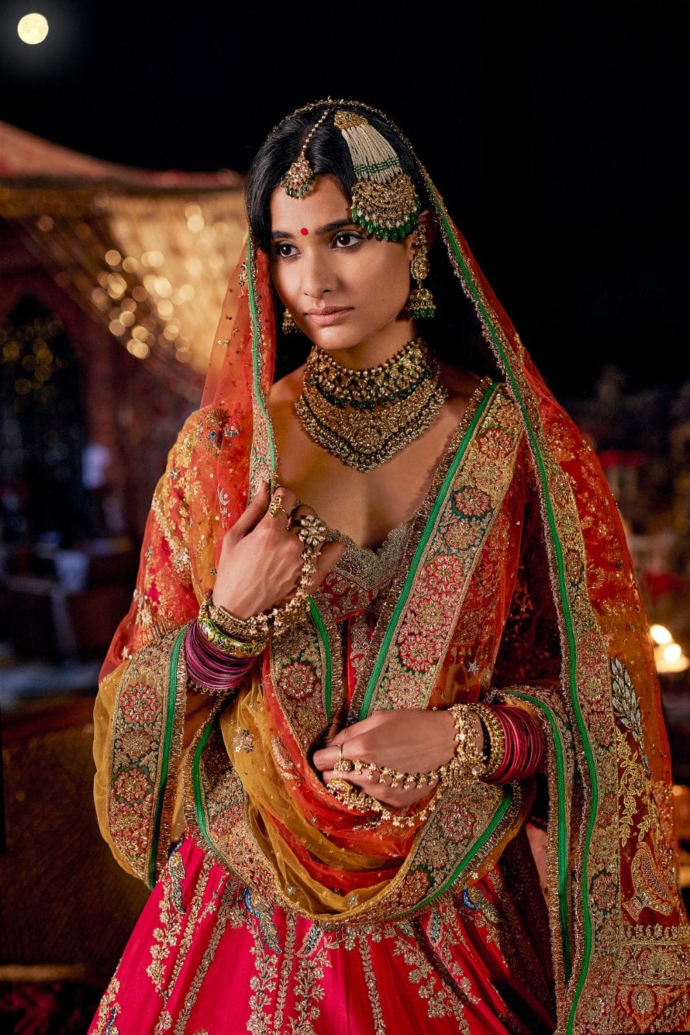 Pomegranate Hued Lehenga set