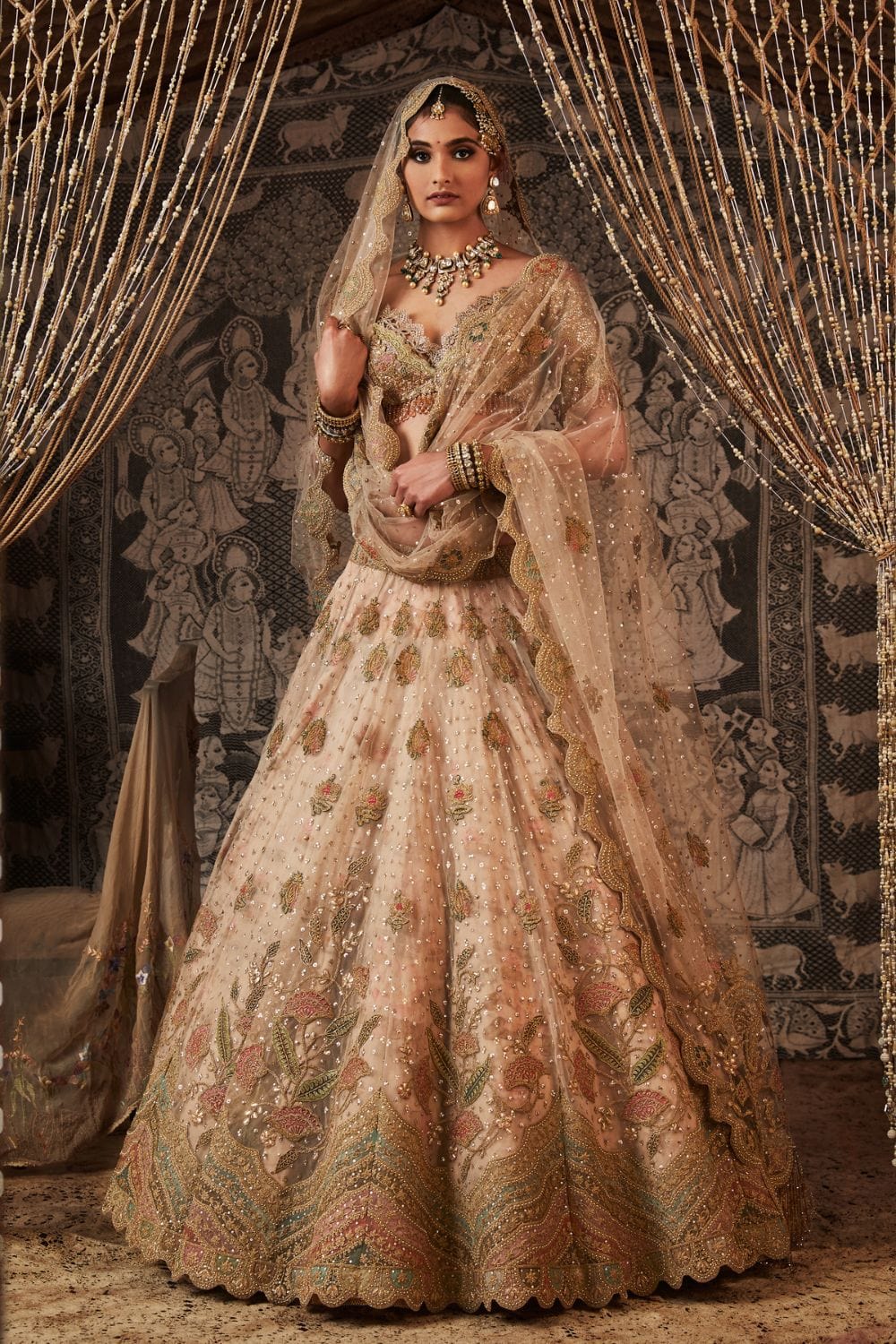 Pale ivory Lehenga Set