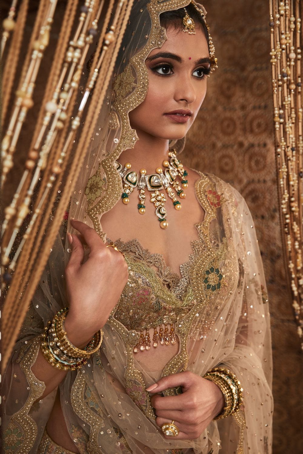 Pale ivory Lehenga Set