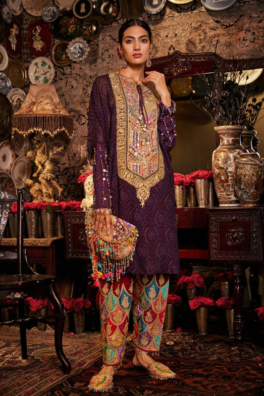 Purple kaftan set