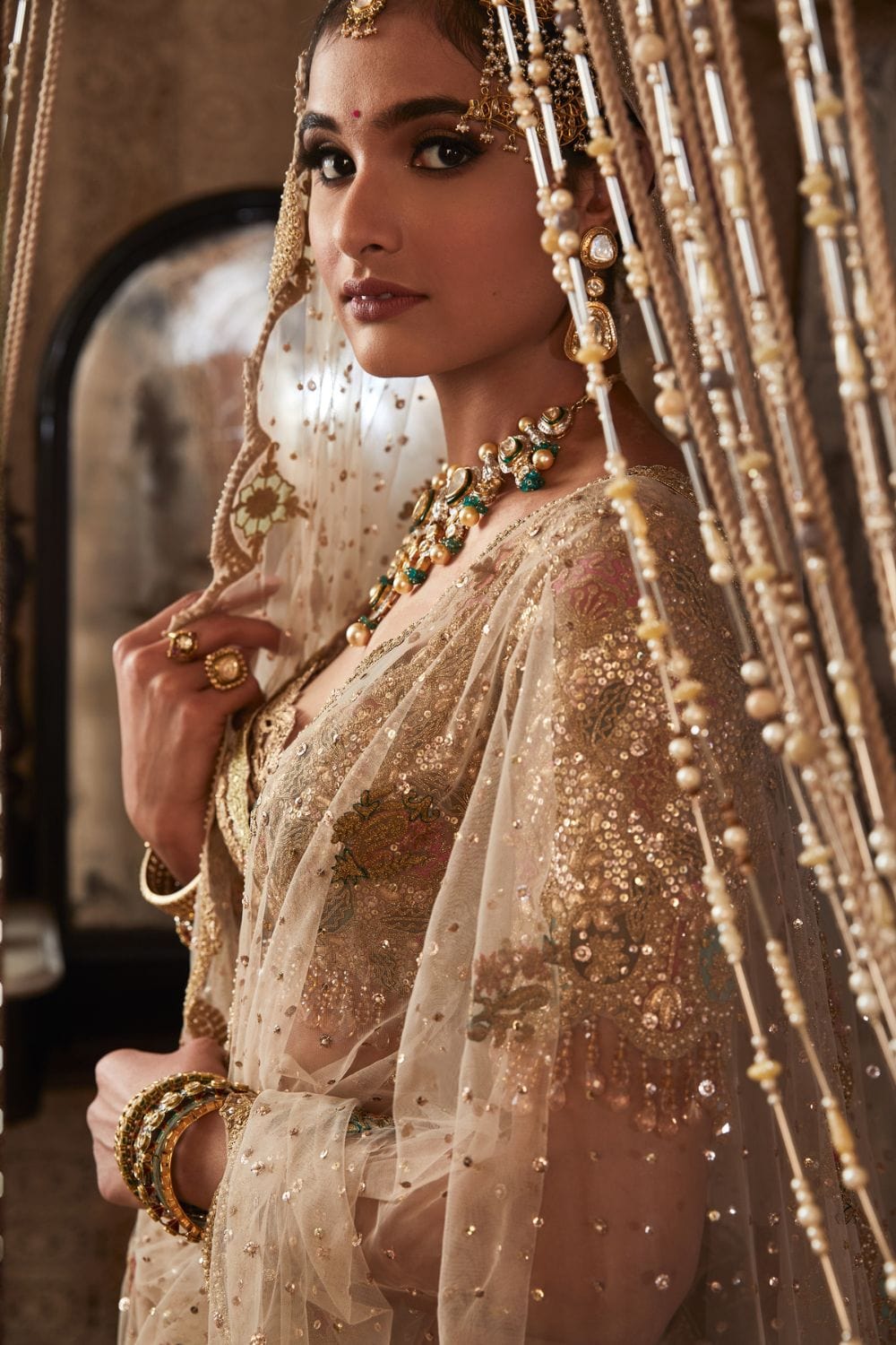 Pale ivory Lehenga Set