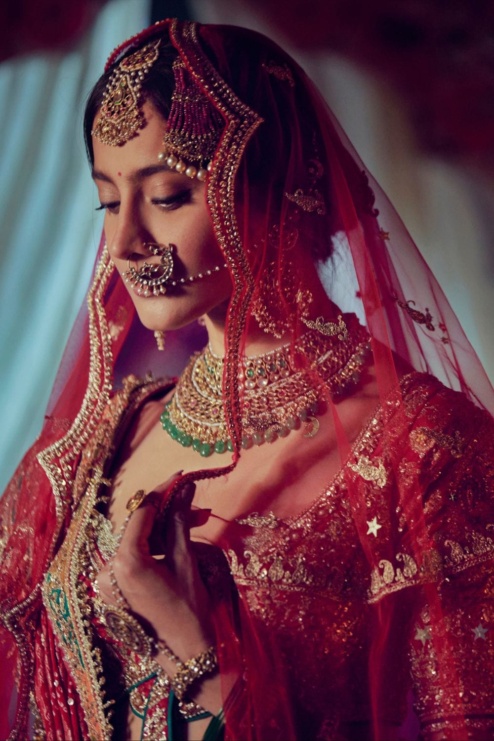 Pomegranate Hued Lehenga set