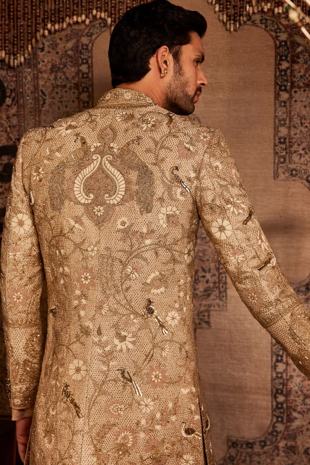 Ivory-Gold Sherwani Set