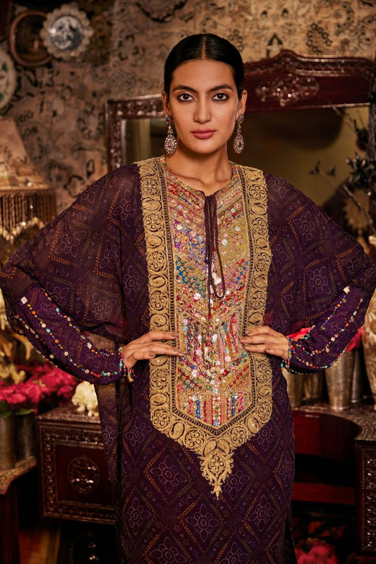 Purple kaftan set