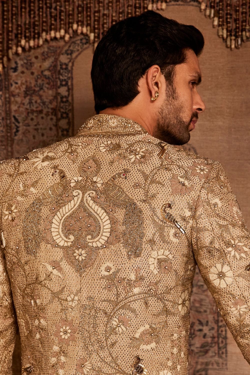 Ivory-Gold Sherwani Set