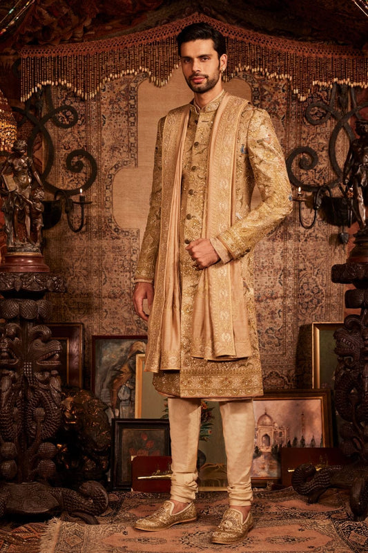 Burnished Gold Sherwani Set