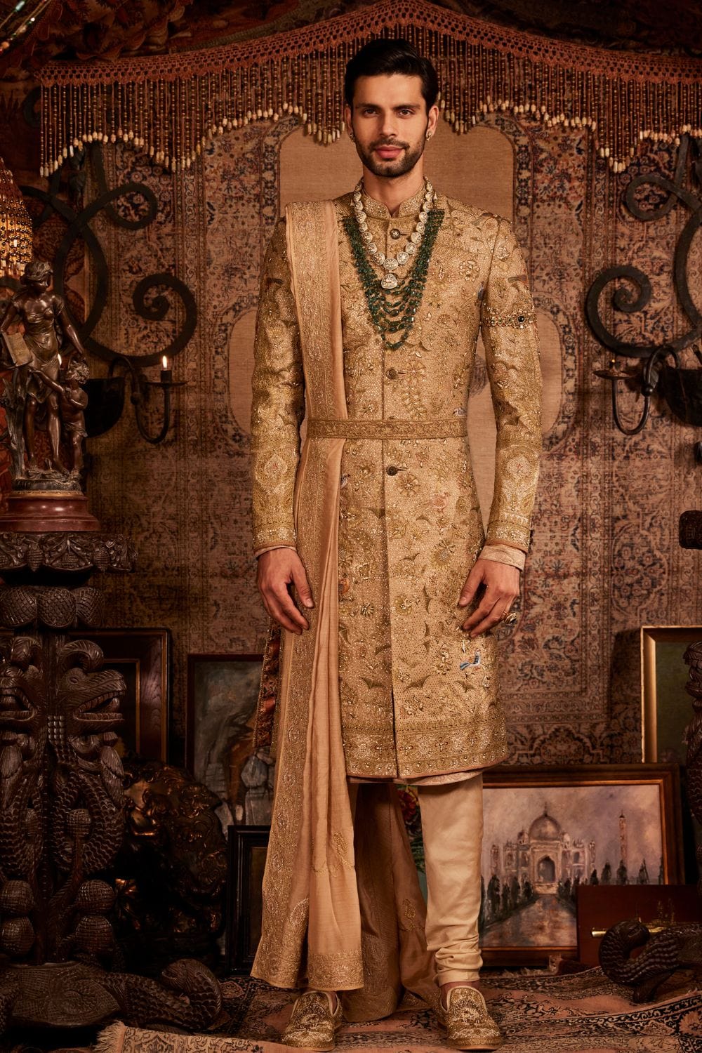 Burnished Gold Sherwani Set