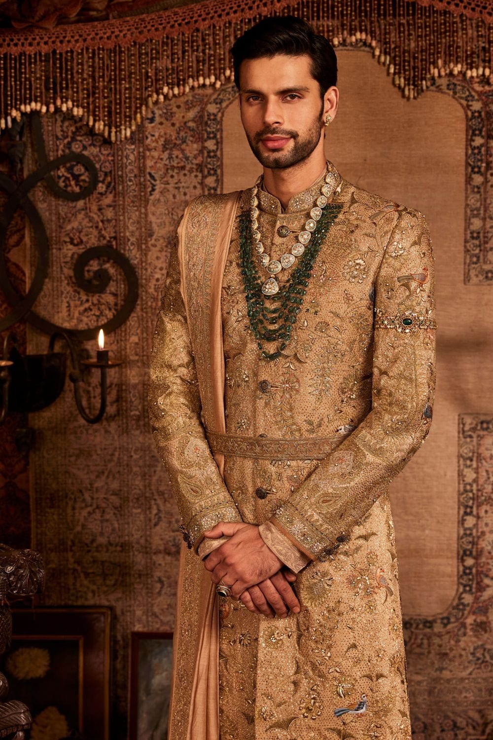 Burnished Gold Sherwani Set