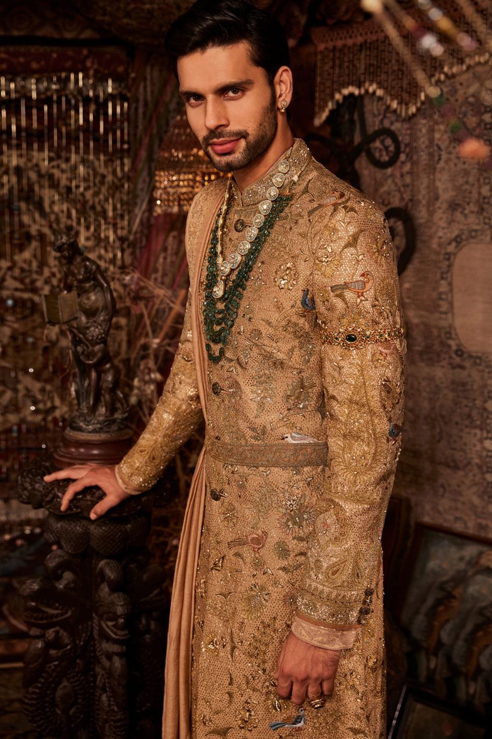 Burnished Gold Sherwani Set