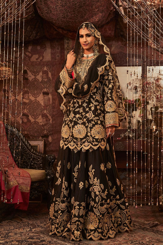 Black Sharara Set