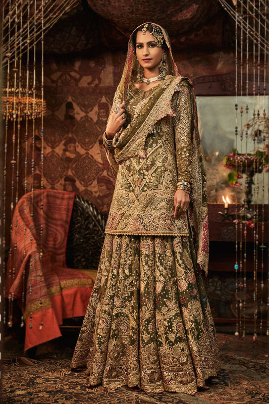 Forest green Sharara Set