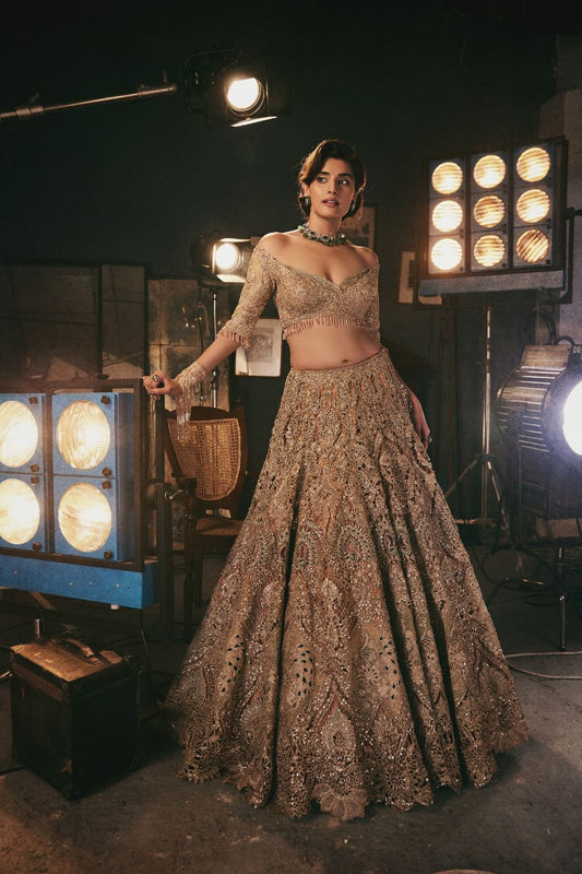 Burnished gold Lehenga Set