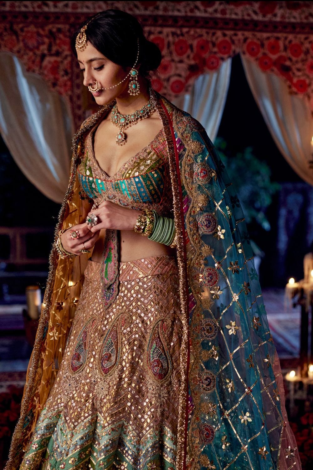 Multi Hued Lehenga set