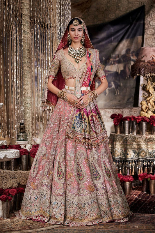 Peach Pink Lehenga Set