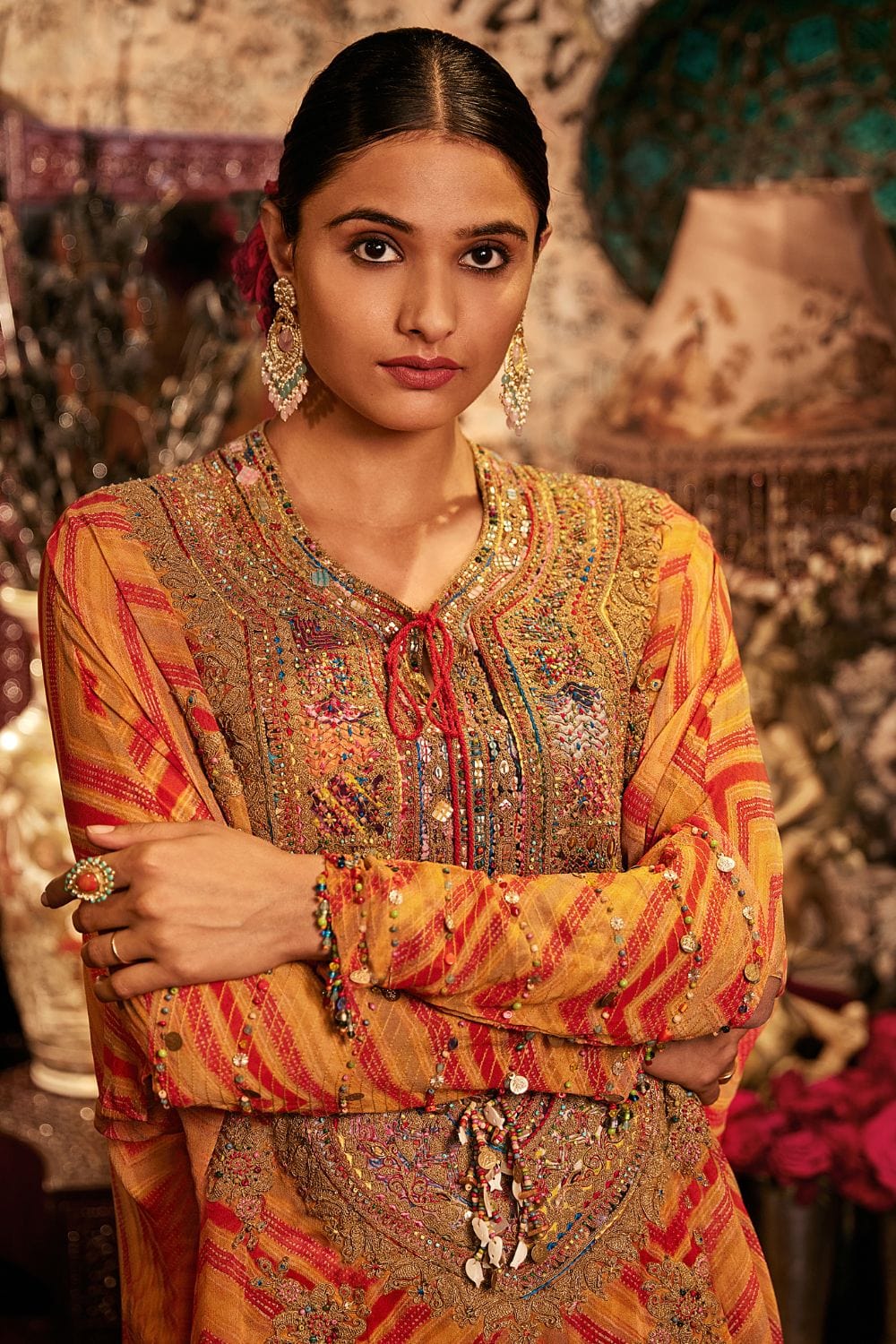 Mustard kaftan Set