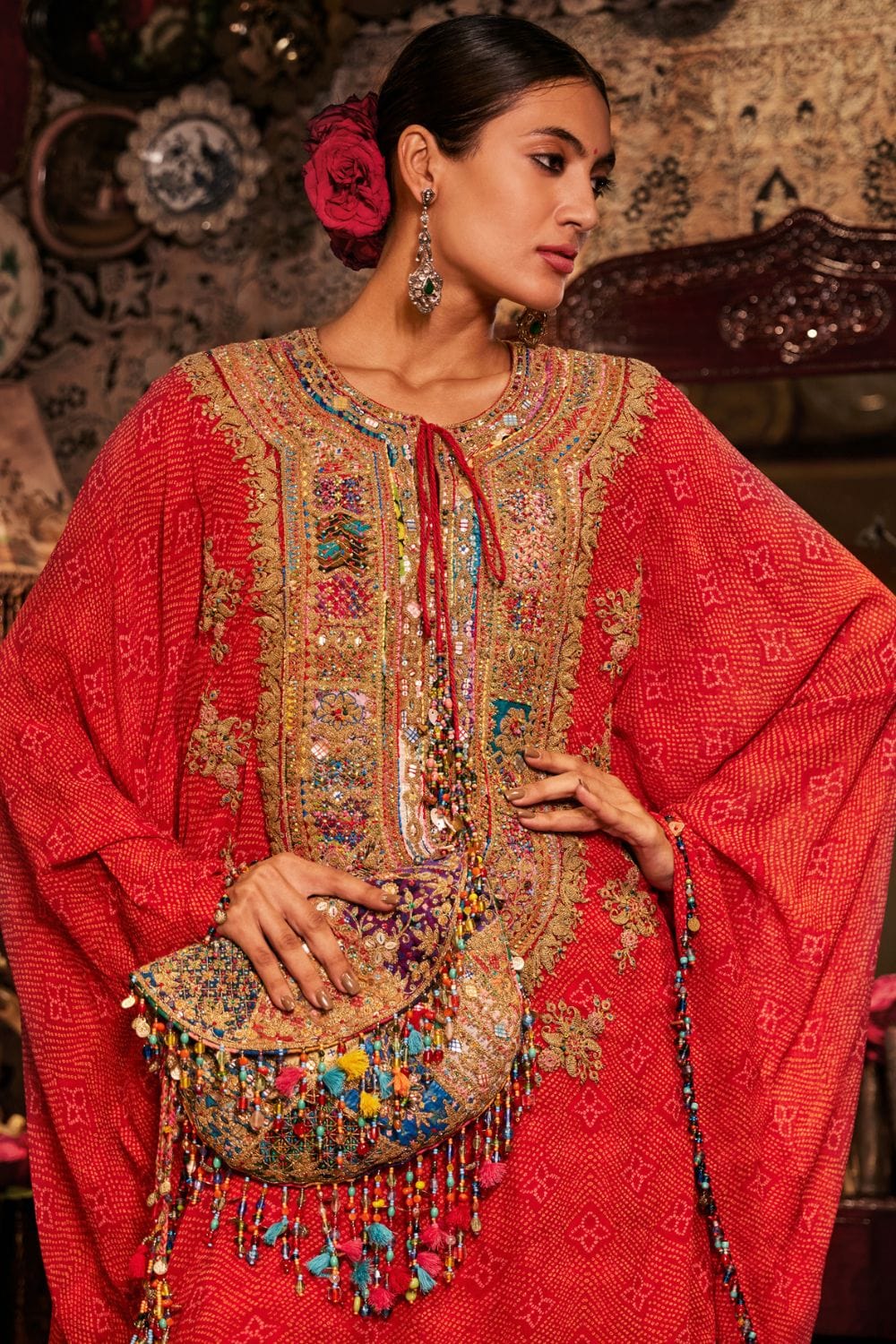 Red Kaftan set
