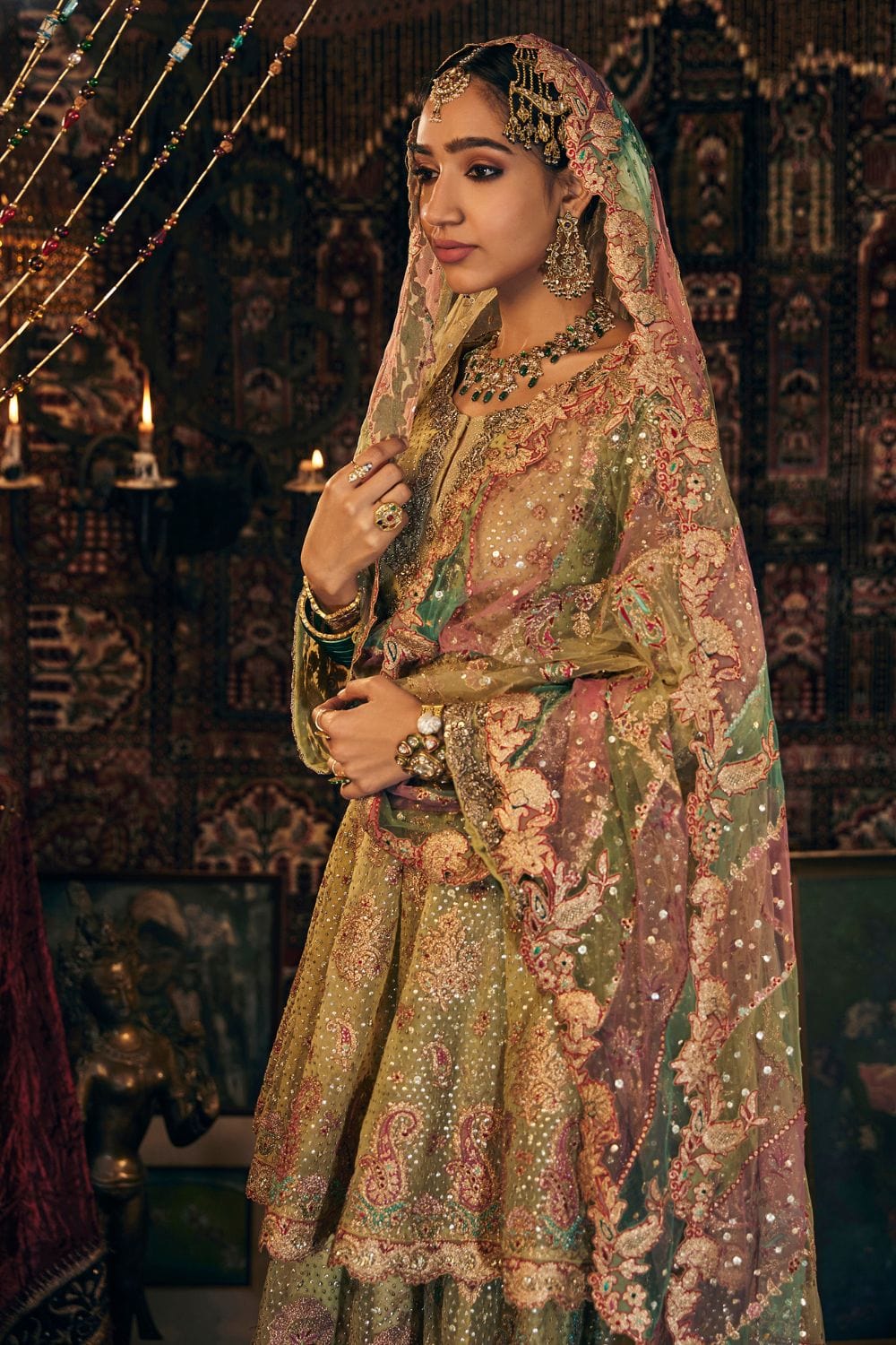 Chartreuse green Sharara Set