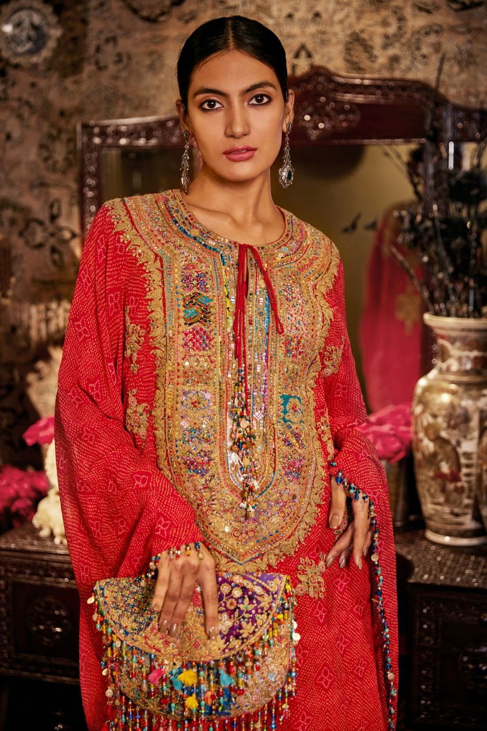 Red Kaftan set