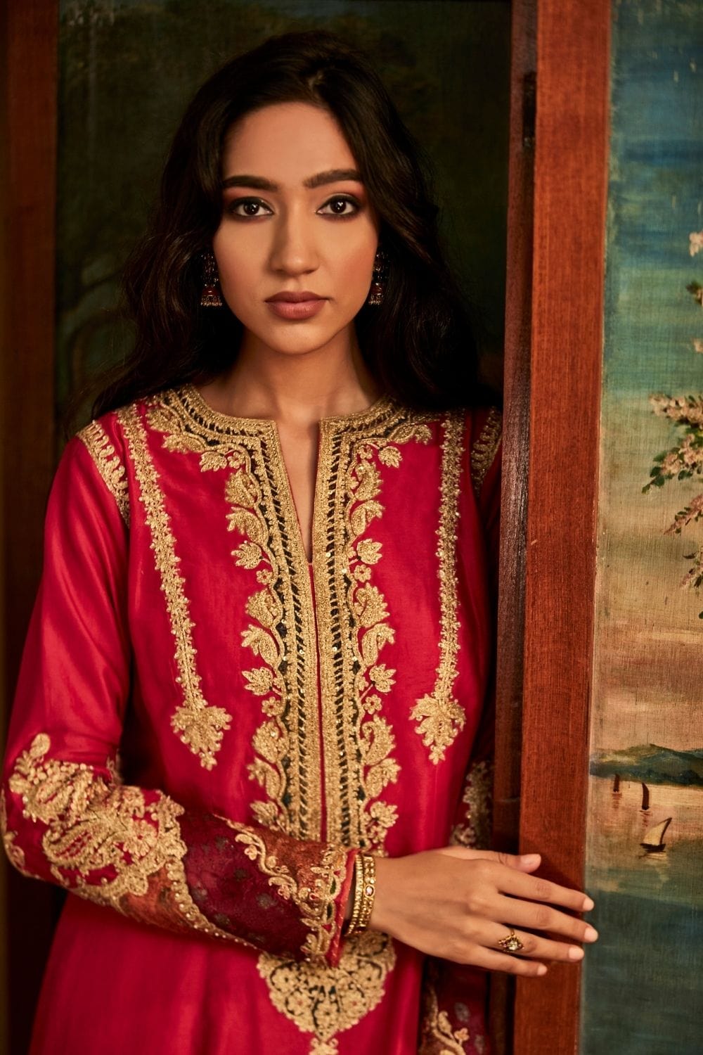 Red kalidar Salwar Set