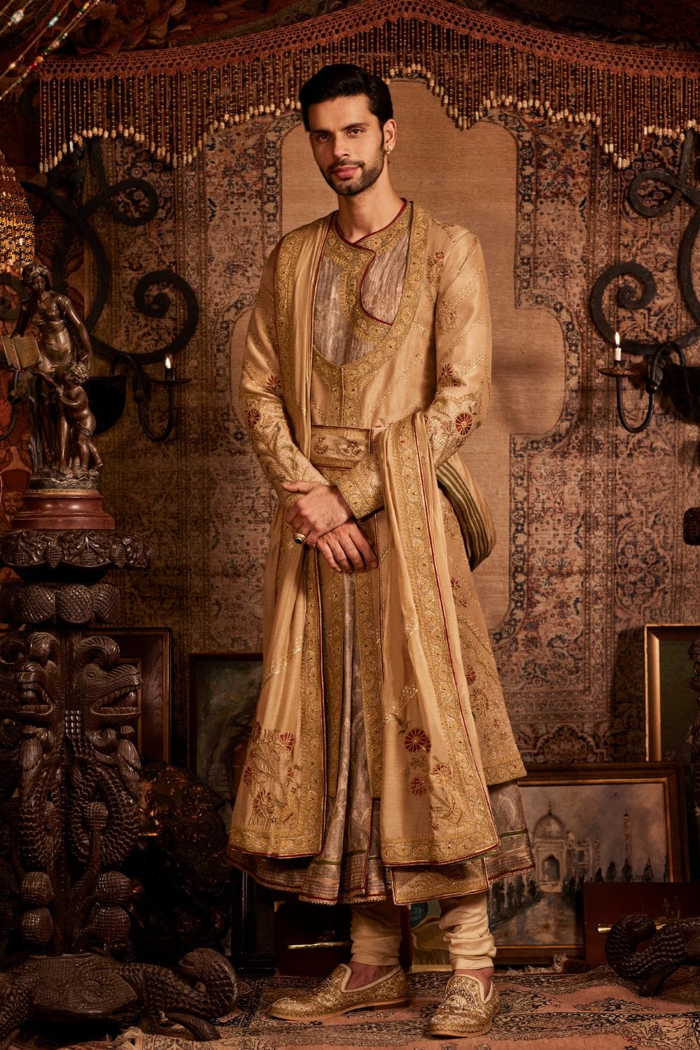 Pale Gold Choga Set