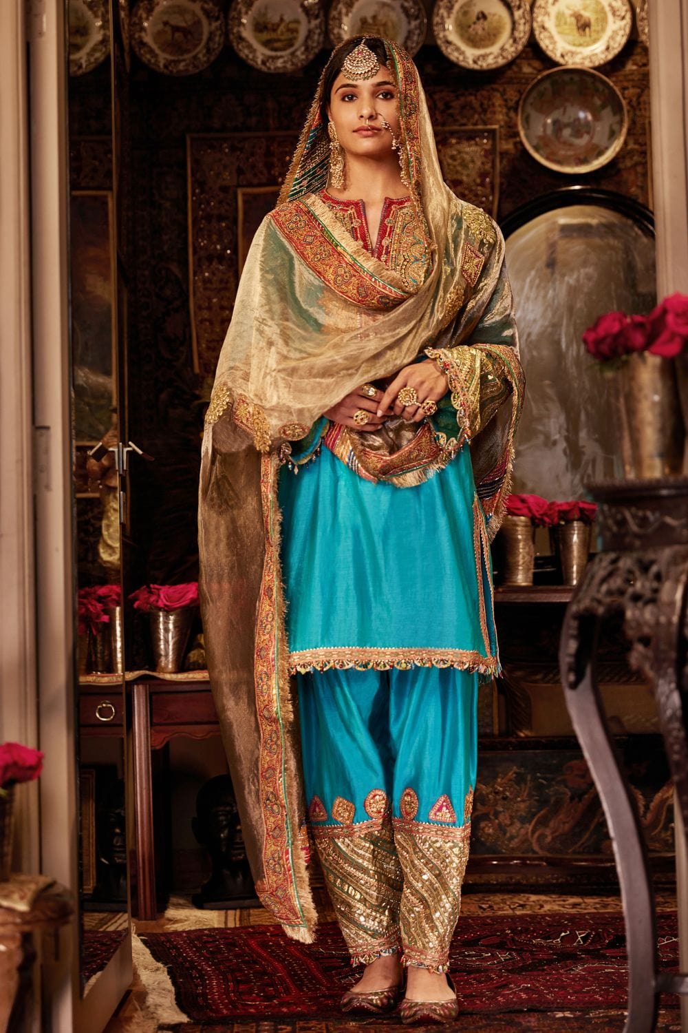 Turquoise kurta set