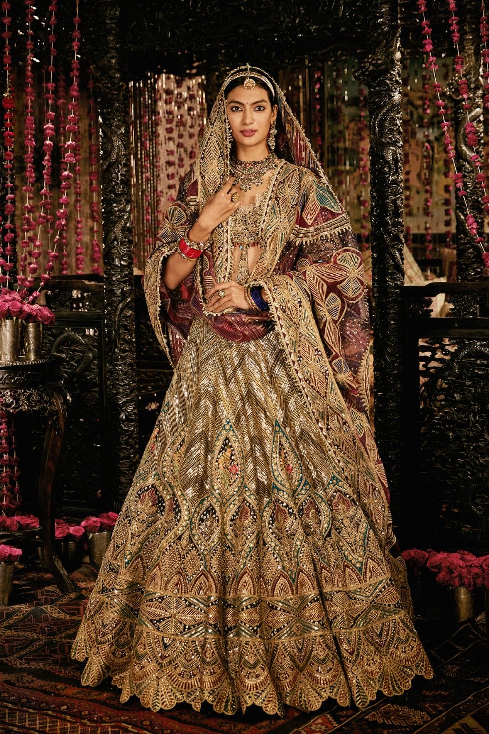 Deep purple lehenga set