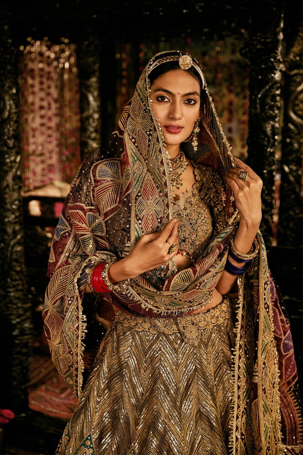 Deep purple lehenga set