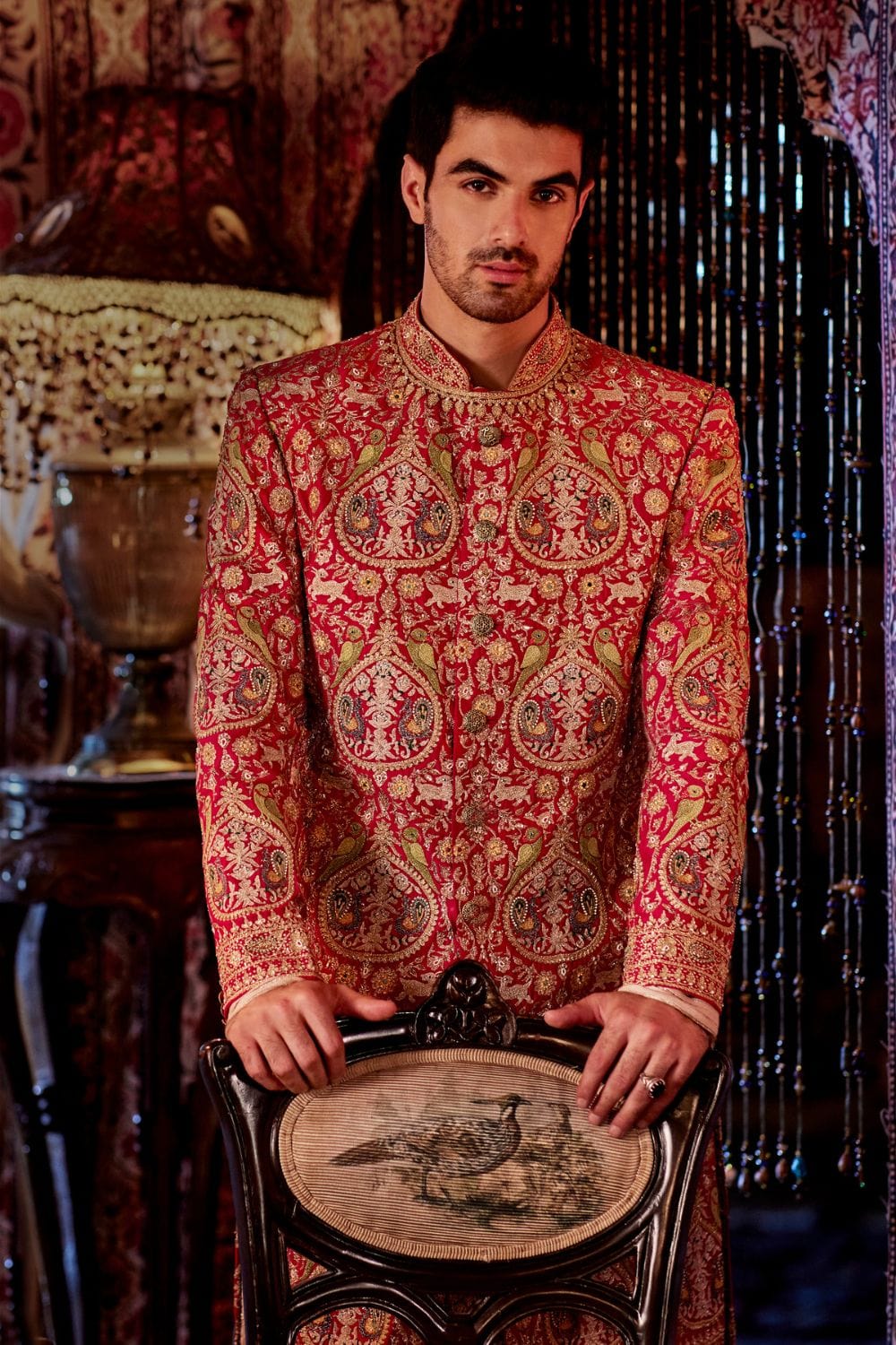 Pomegranate Red Sherwani Set
