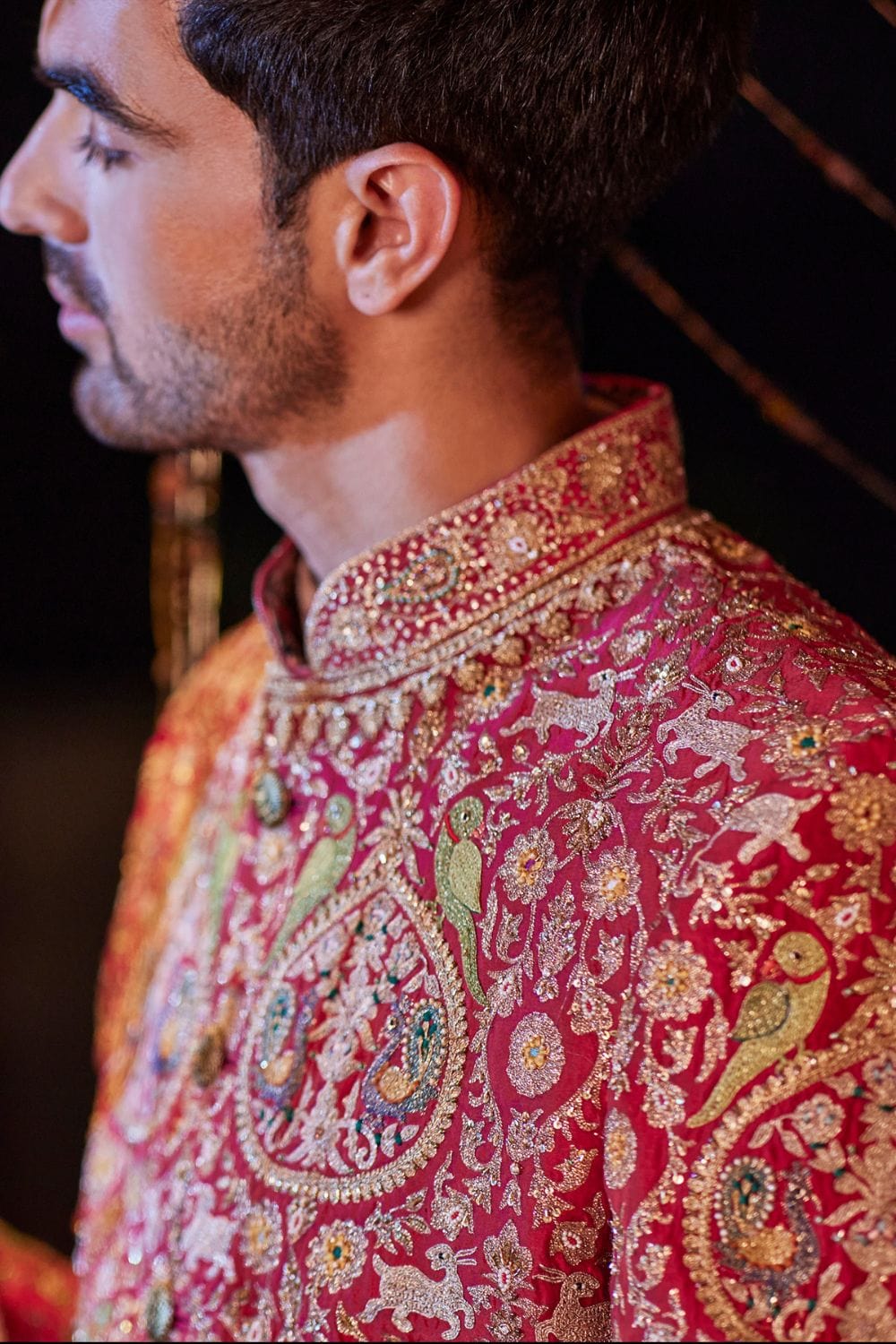 Pomegranate Red Sherwani Set